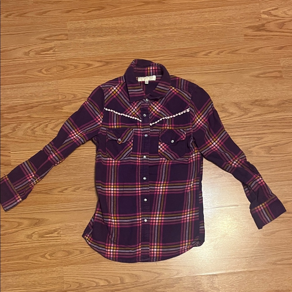 Shyanne Kids Plaid Button-Down Shirt - Purple and Pink